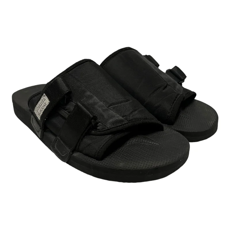 Men's leather sandals with an adjustable strapsuicoke/Sandals/US 9/Cotton/BLK/