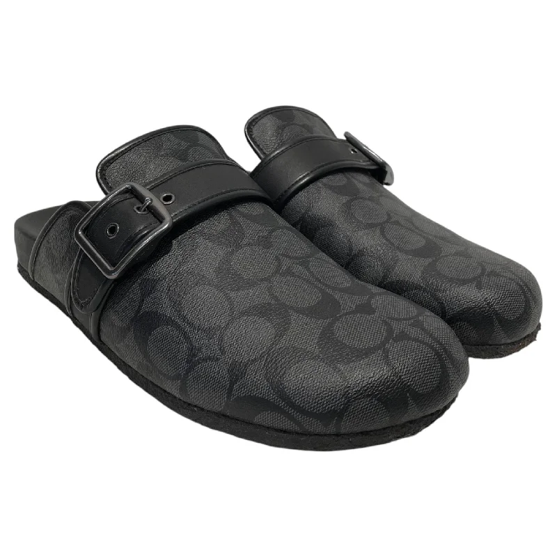 Men's sandals with a removable insole for cleaningCOACH/Sandals/US 10.5/Monogram/Leather/BLK/