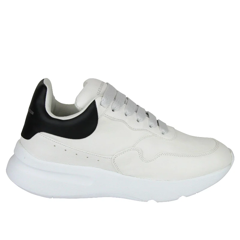 Men's sandals with a flexible sole for easy movementAlexander McQueen Men's Ivory / White / Black Leather Platform Sneakers