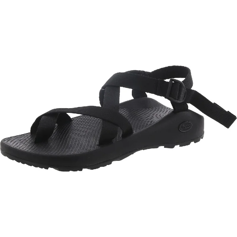 Men's sandals with a perforated leather upper for ventilationMens Open Toe Ankle Strap Sport Sandals