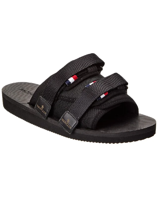 Men's sandals in a neutral color like black or brownMoncler Slideworks Canvas Slide