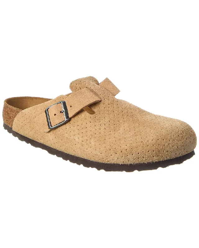 Men's sandals with a wide strap for supportBirkenstock Boston BS Suede Clog