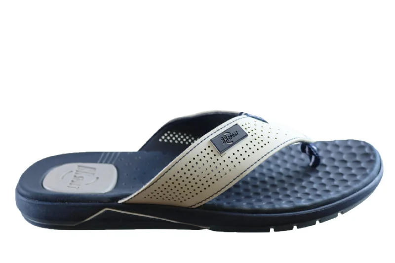 Men's sandals with a leather lining for comfortBR Sport Congo Mens Comfort Cushioned Thongs Sandals Made In Brazil