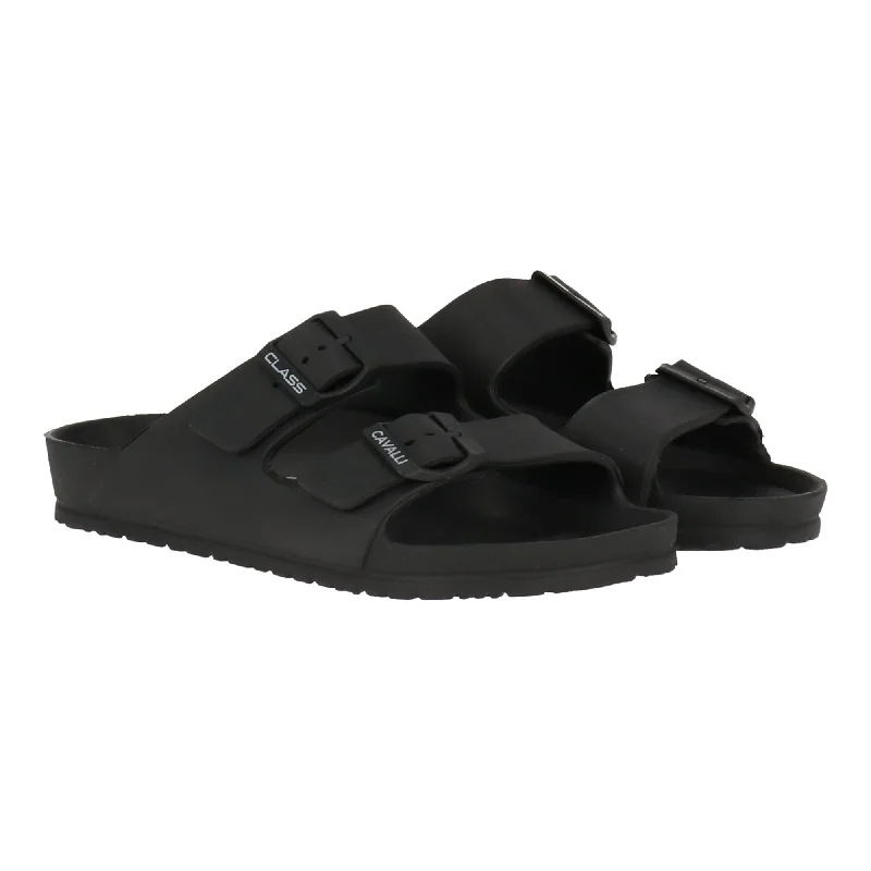 Men's sandals with a durable outer soleCavalli Class Uni Black Sandal