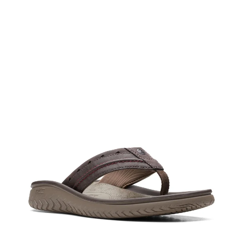 Men's sandals with a padded heelClarks Wesley Post Brown 64872