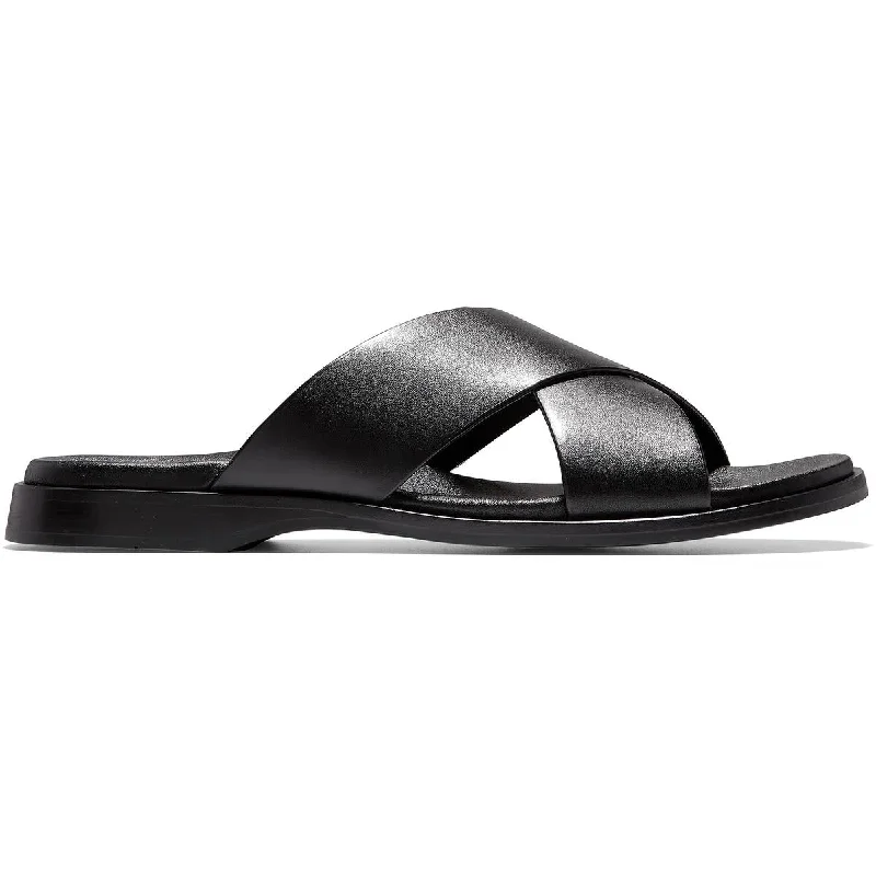 Men's sandals with a toe post designCole Haan Mens Goldwyn 2.0 Leather Slip On Flat Sandals