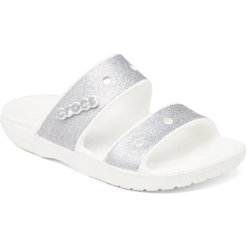 Men's sandals in a neutral color like black or brownCrocs Mens Classic Glitter Open Toe Pool Slides