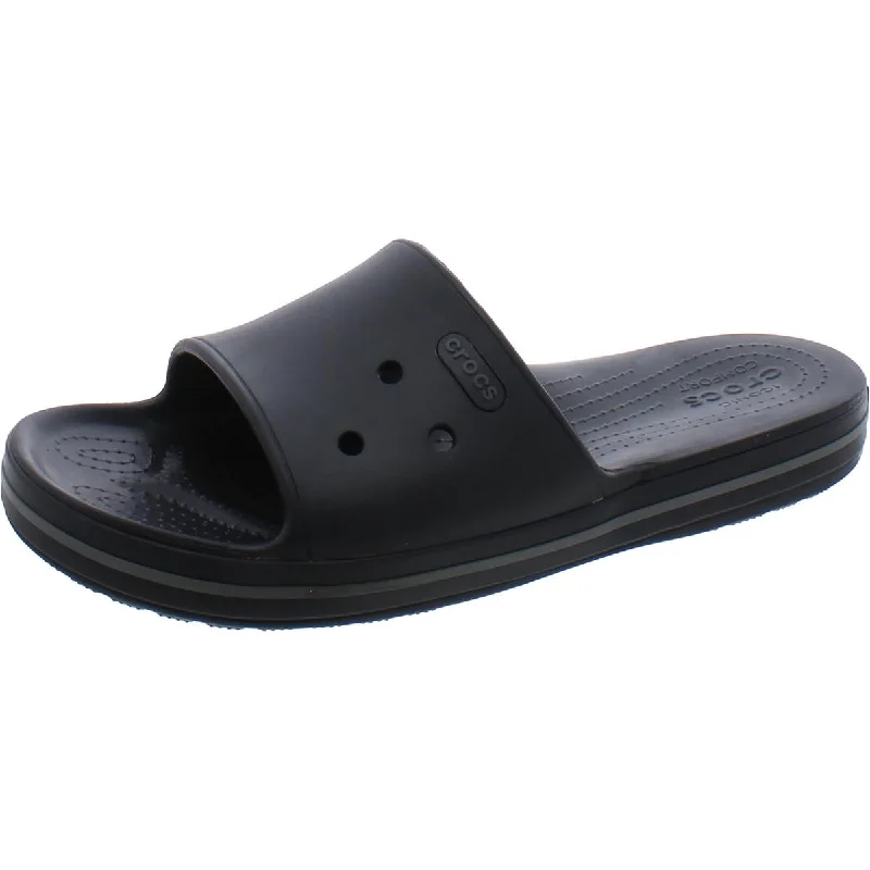 Men's sandals with a decorative buckle or charmCrocs Mens Comfy Slides Pool Slides