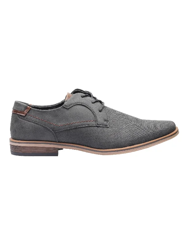 Men's loafers with a decorative buckleGREY LACE UP DERBY SHOES