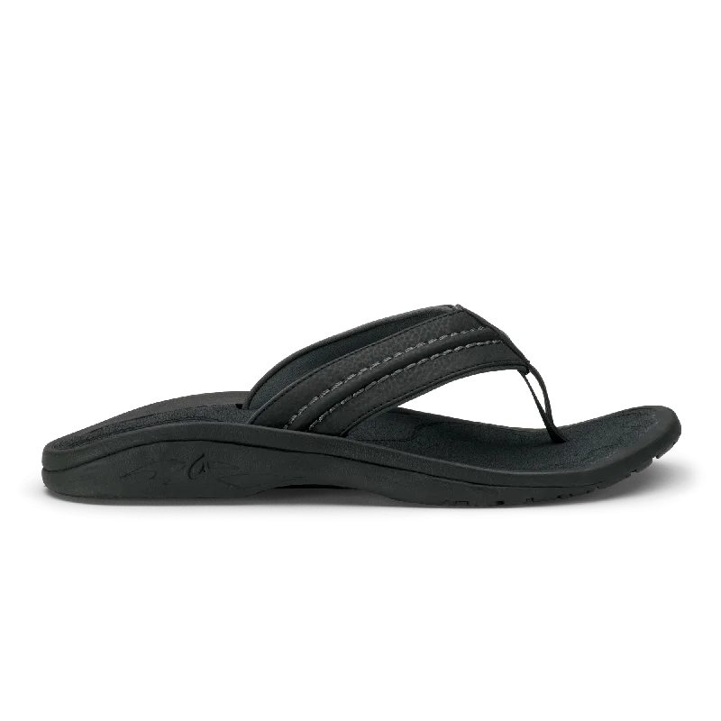 Men's sandals with a toe post designHokua - Black / Dark Shadow