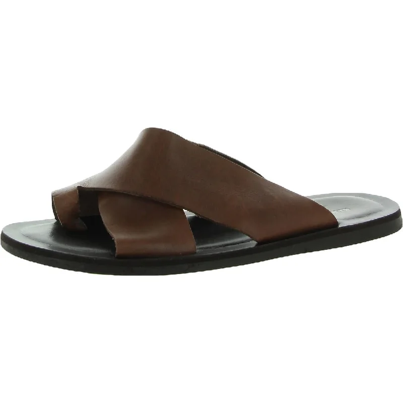 Men's sandals with a decorative buckle or charmKenneth Cole New York Mens Ideal Leather Slip On Slide Sandals