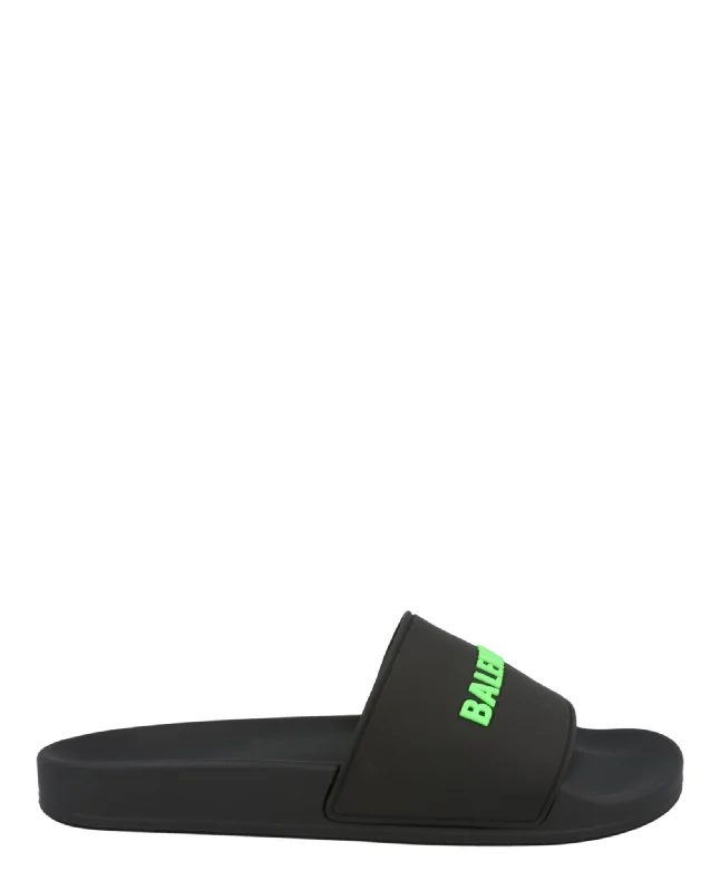 Men's sandals with a padded heelLogo Pool Slides