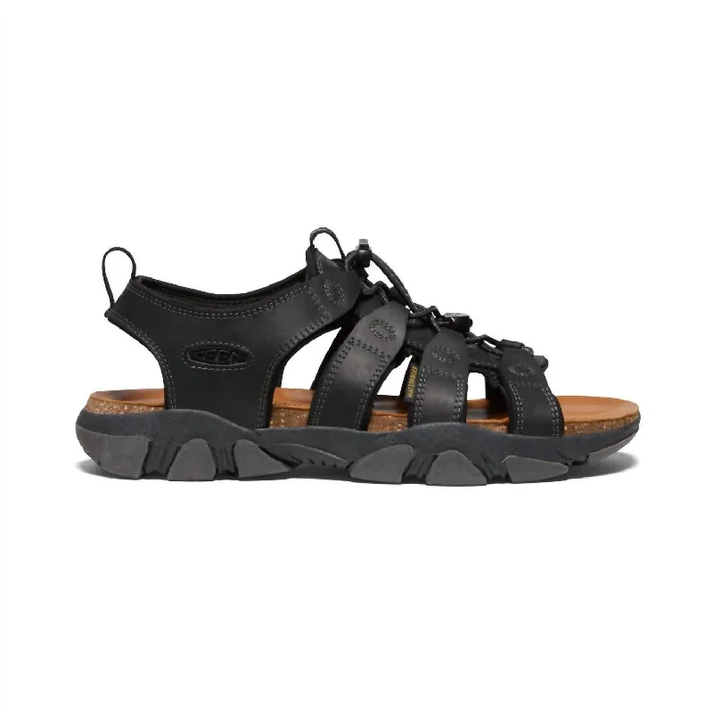 Men's sandals with a perforated leather upper for ventilationMen's Daytona Ii Open-Toe Walking Sandal In Black/black