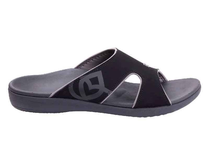 Men's sandals with a rubber sole for tractionMen's Kholo Slide Sandal In Black/pewter