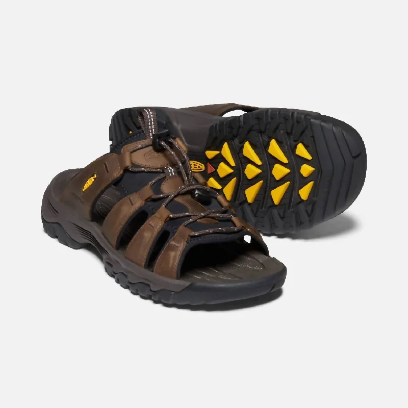 Men's sandals with a wide strap for supportMen's Targhee Iii Leather Slide Sandal In Bison/mulch