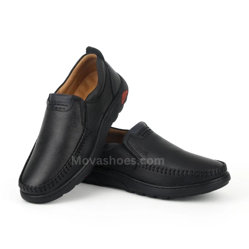 Men's loafers with a rubber sole for durabilityMova Leather Casual MS40 - Black