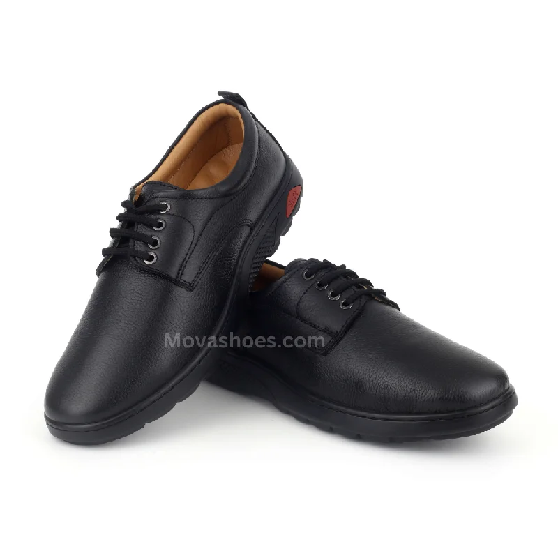 Men's loafers with a low - heeled designMova Leather Casual MS48 - Black