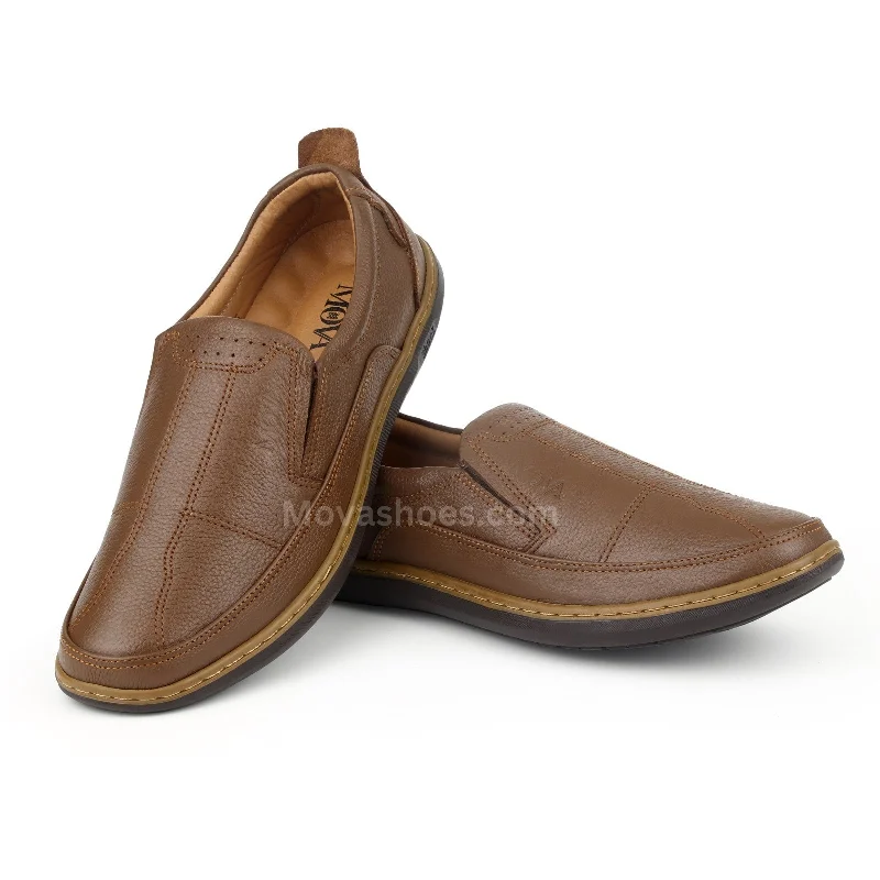 Men's loafers with a removable insole for cleaningMova Leather Casual MU20  - Mustard