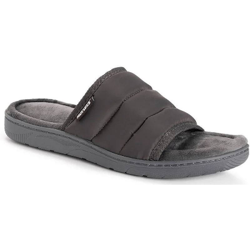 Men's sandals with a rubber sole for tractionMuk Luks Mens Tandy Casual Round Toe Slide Sandals