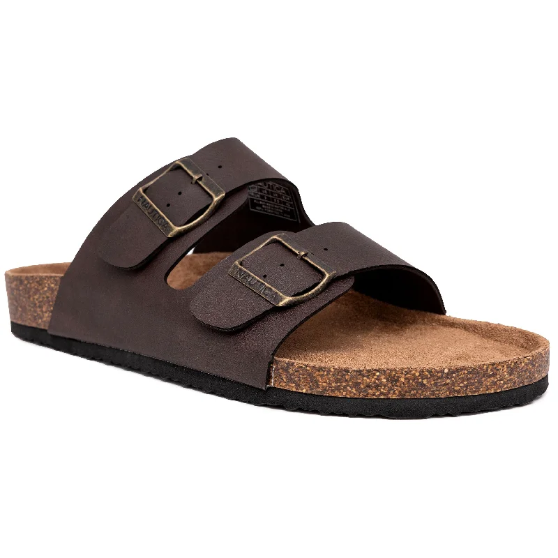 Men's sandals with a leather lining for comfortNautica Mens Double Buckle Sandal