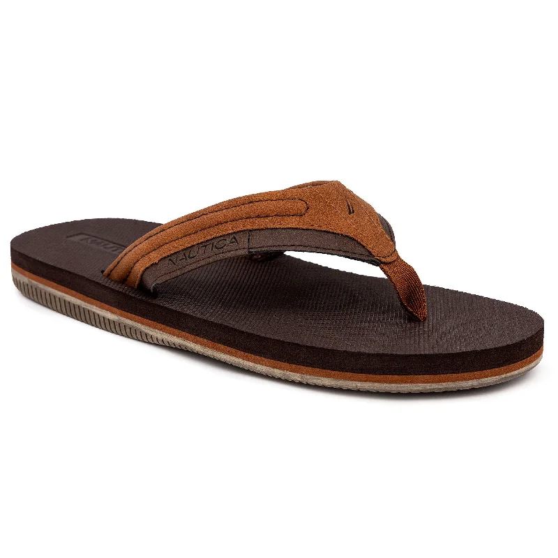 Men's leather sandals with an adjustable strapNautica Trevor Flip-Flop