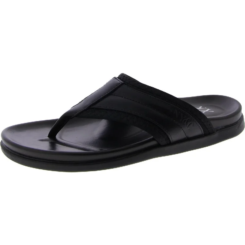 Men's sandals with a flexible sole for easy movementNew York & Company Mens Faux Leathe Slip On Thong Sandals