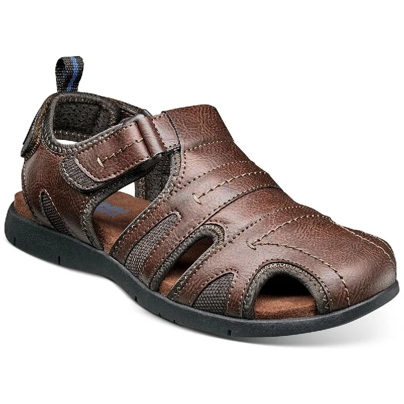 Men's sandals with a perforated leather upper for ventilationNunn Bush Mens Rio Grande Faux Leather Lightweight Fisherman Sandals