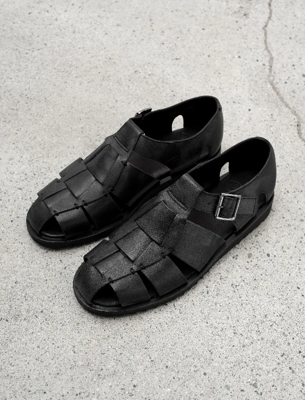 Men's leather sandals with an adjustable strapPacific Sport Black