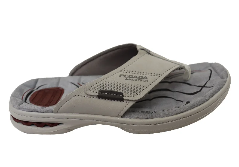 Men's sandals in a neutral color like black or brownPegada Hume Mens Comfortable Leather Thongs Sandals Made In Brazil