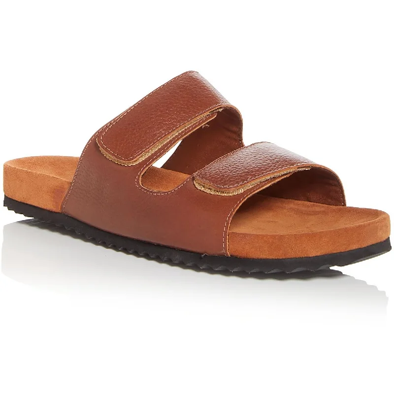 Men's sandals with a toe post designPrivate Label Mens TWO STRAPSANDAL Leather Slip On Slide Sandals