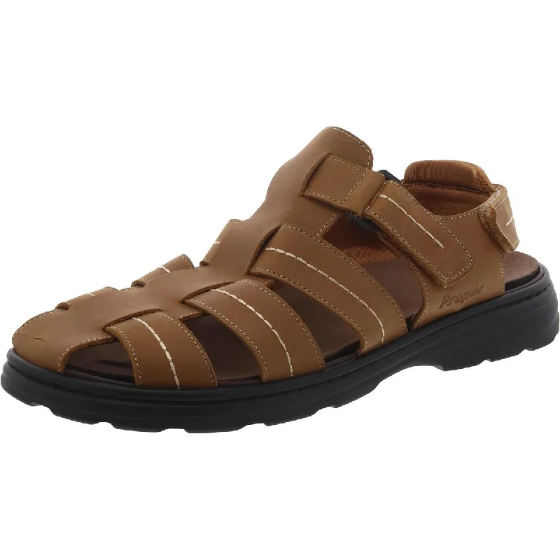 Men's sandals with a stretchy strap for a better fitPropet Mens Hunter Leather Closed Toe Fisherman Sandals