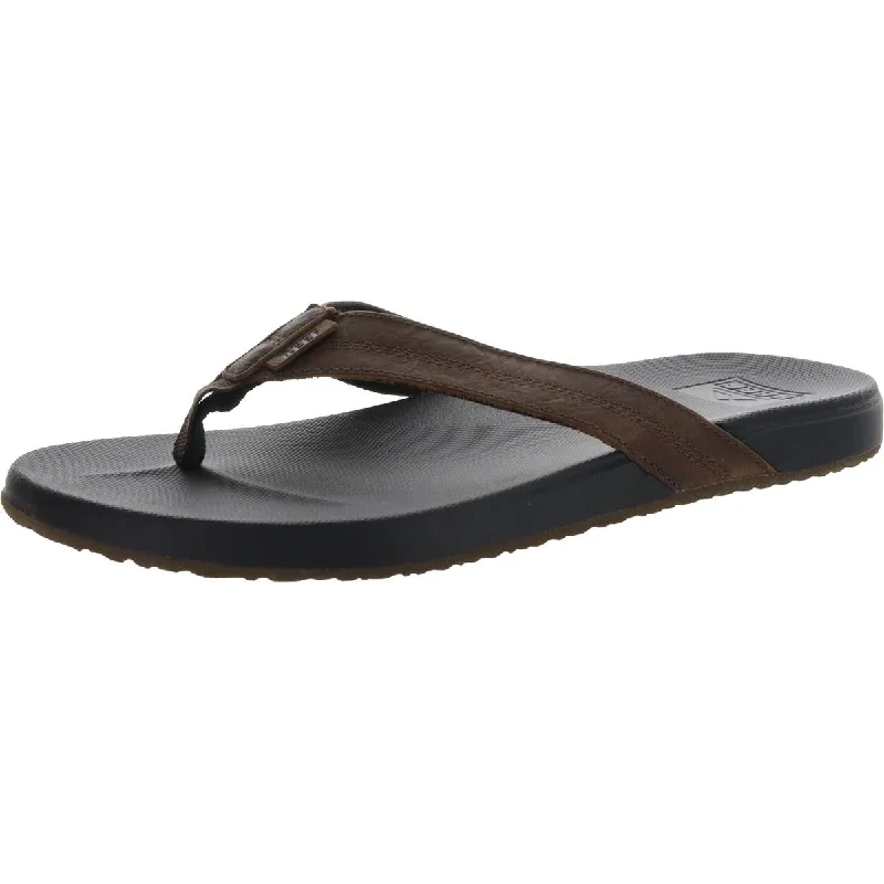 Men's sandals with a leather lining for comfortReef Mens Phantoms Leather Thong Flip-Flops