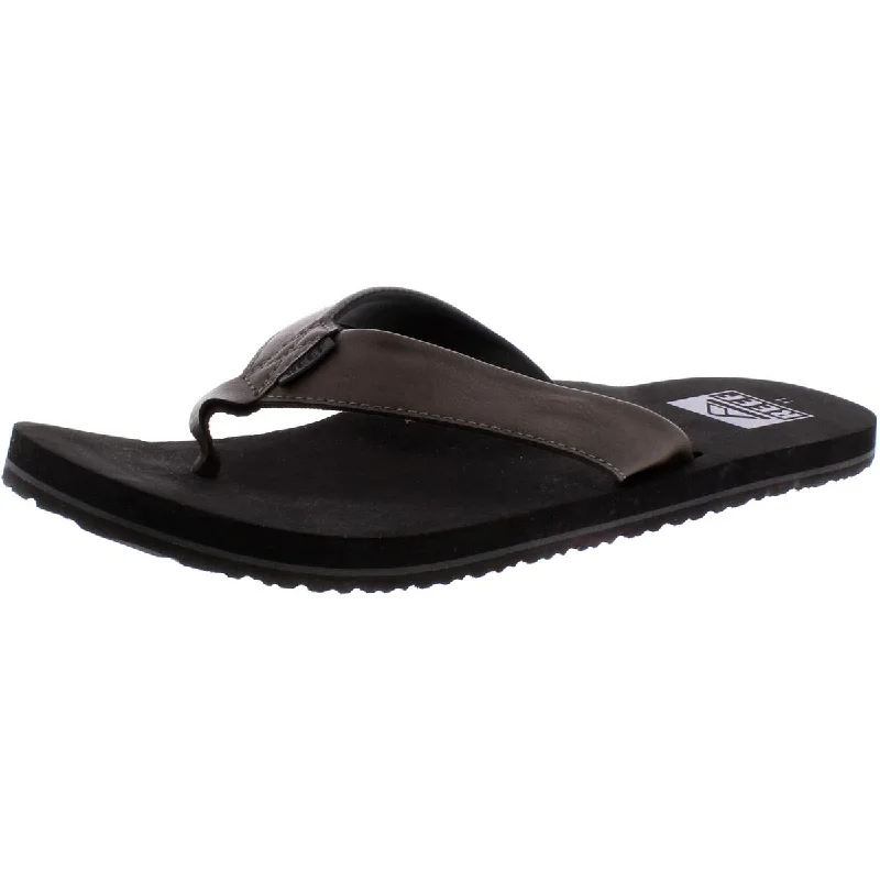 Men's sandals with a buckle closureReef Mens Twinpin Vegan Leather Slide Flip-Flops