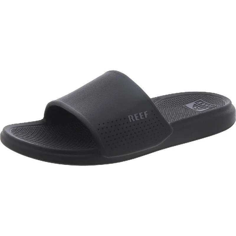 Men's sandals with a padded heelReef Mens Water Ready Cushioned Footbed Pool Slides