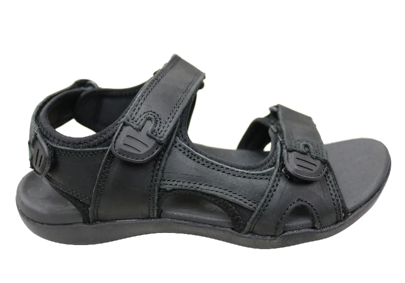 Men's sandals with a leather lining for comfortScholl Orthaheel Brody Mens Supportive Comfort Leather Sandals