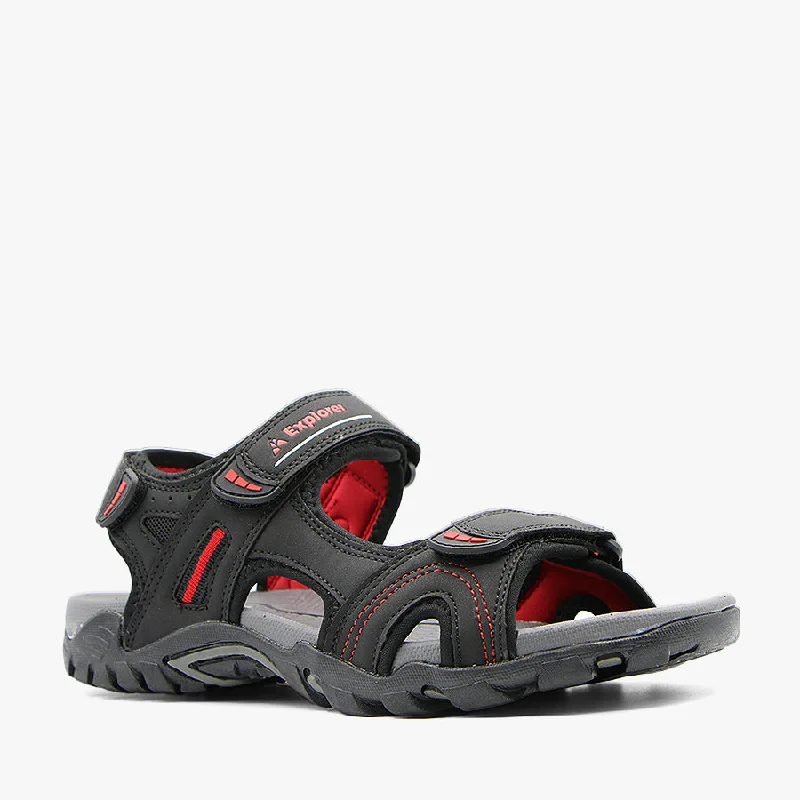 Men's sandals with a shock - absorbing insoleSPRUCE BLACK/RED