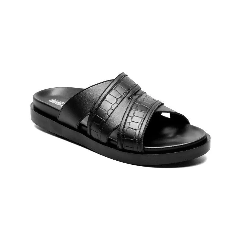 Men's sandals with a toe post designStacy Adams 25597-001 Slide Sandals Men's Black Slip-on Open Toe Comfort MAPP102