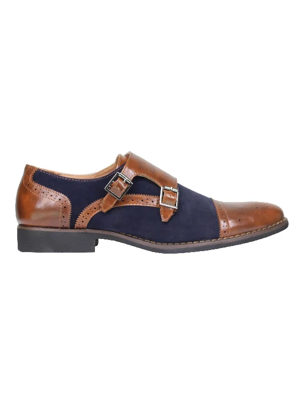 Men's loafers with a smooth leather finishSUEDE - MONK STRAP SHOES