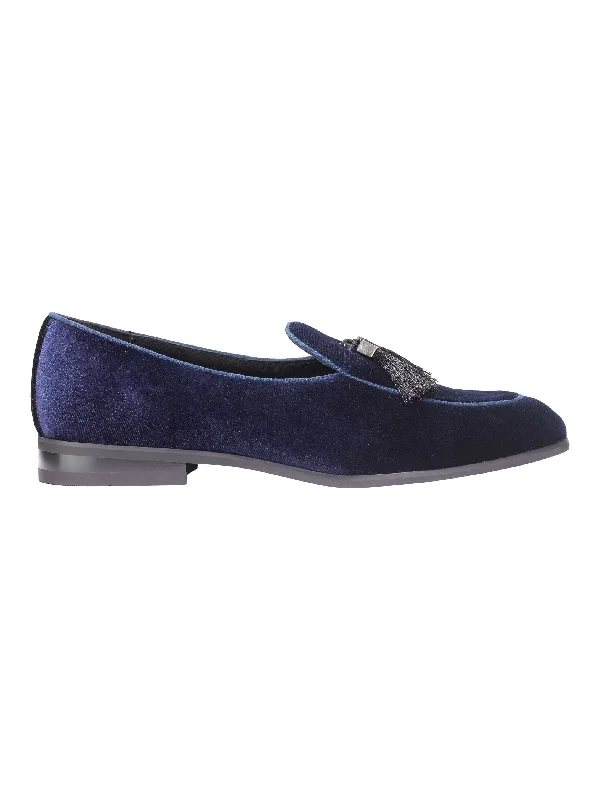 Men's leather loafers with a penny slotVELVET LOAFERS WITH TASSEL