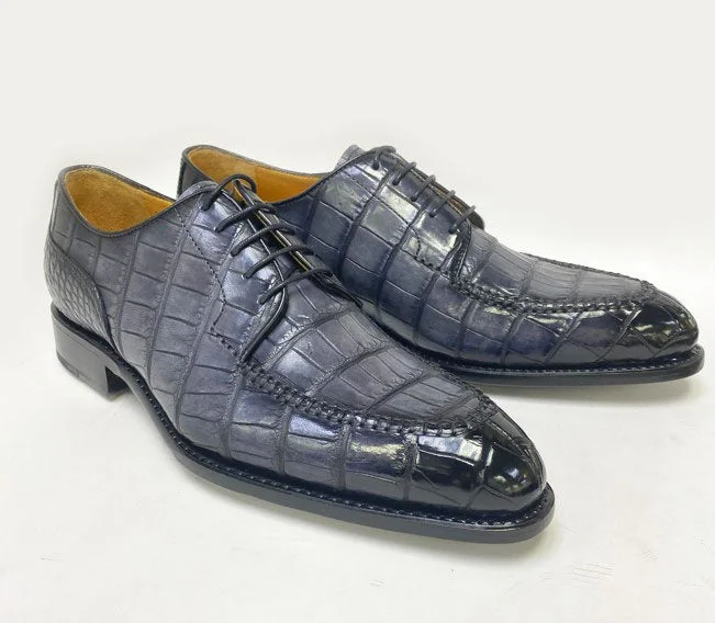 Men's Oxfords with a low - heeled design and a square toeStyle: 22112-2111A-Grey