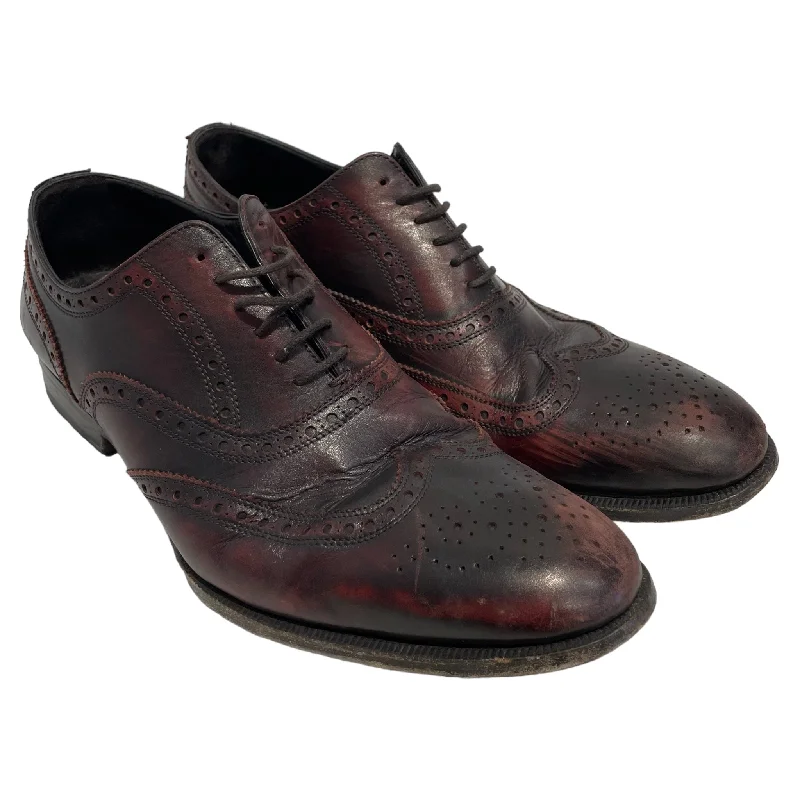 Men's Oxfords with a cap - toe design and a rubber heelDSQUARED2/Dress Shoes/US 11/Border/Leather/BRD/