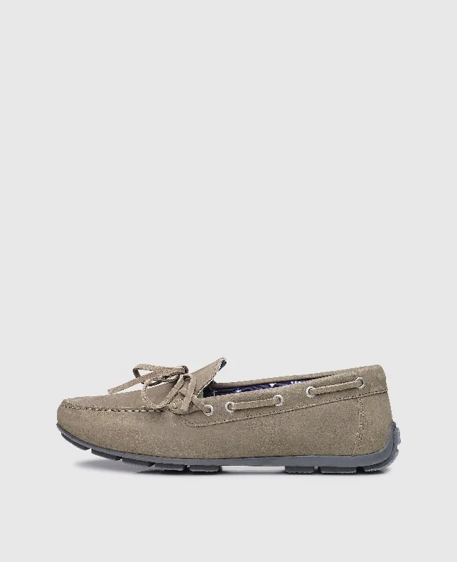 Men's boat shoes with a contrast stitchingNo. 95 MM - Khaki