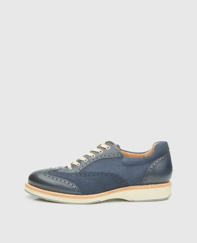 Men's boat shoes in a light - colored leatherNo. 968 - Blue