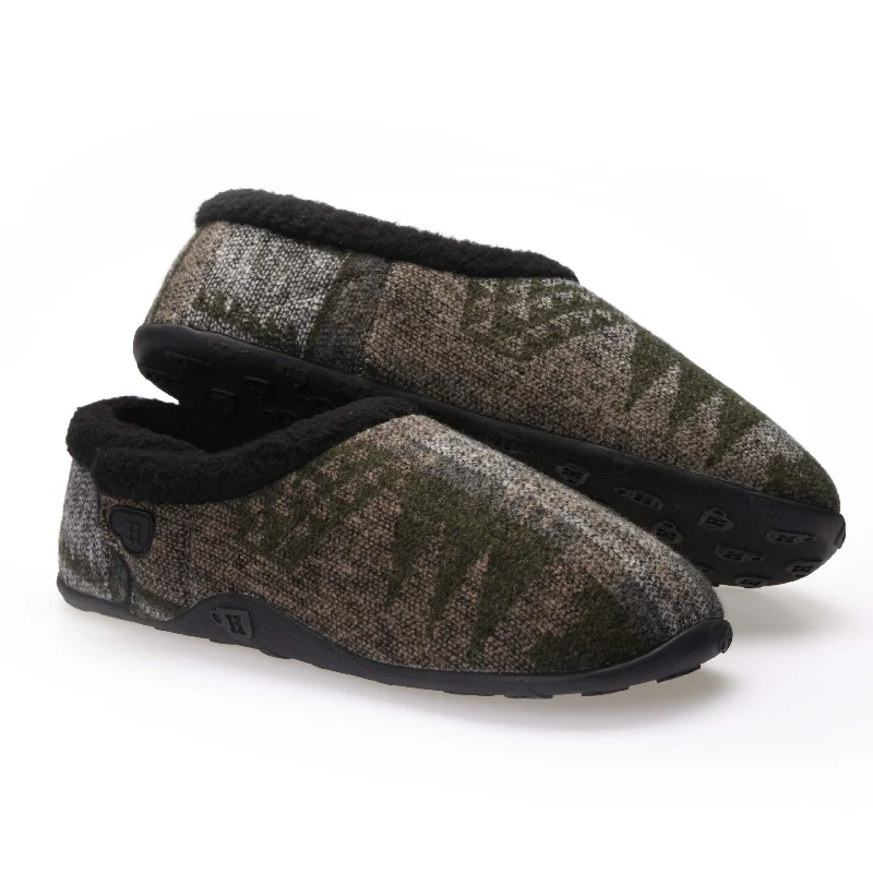 Men's slippers with a non - slip outsole for safetyAdam - Khaki Grey Aztec Men's Slippers