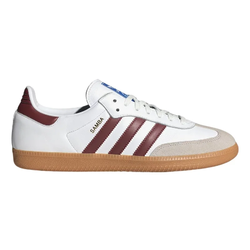 Men's leather Oxford shoes with a plain toeAdidas Men's Samba OG White/Collegiate Burgundy/Gum