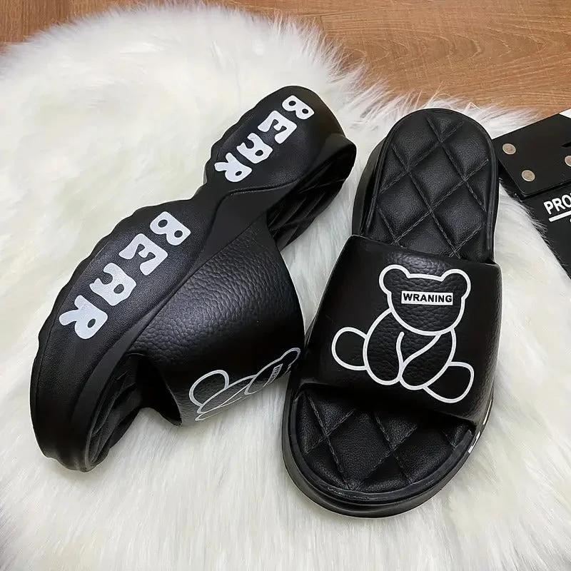 Men's slippers with a non - slip outsole for safetyBear comfy slipper