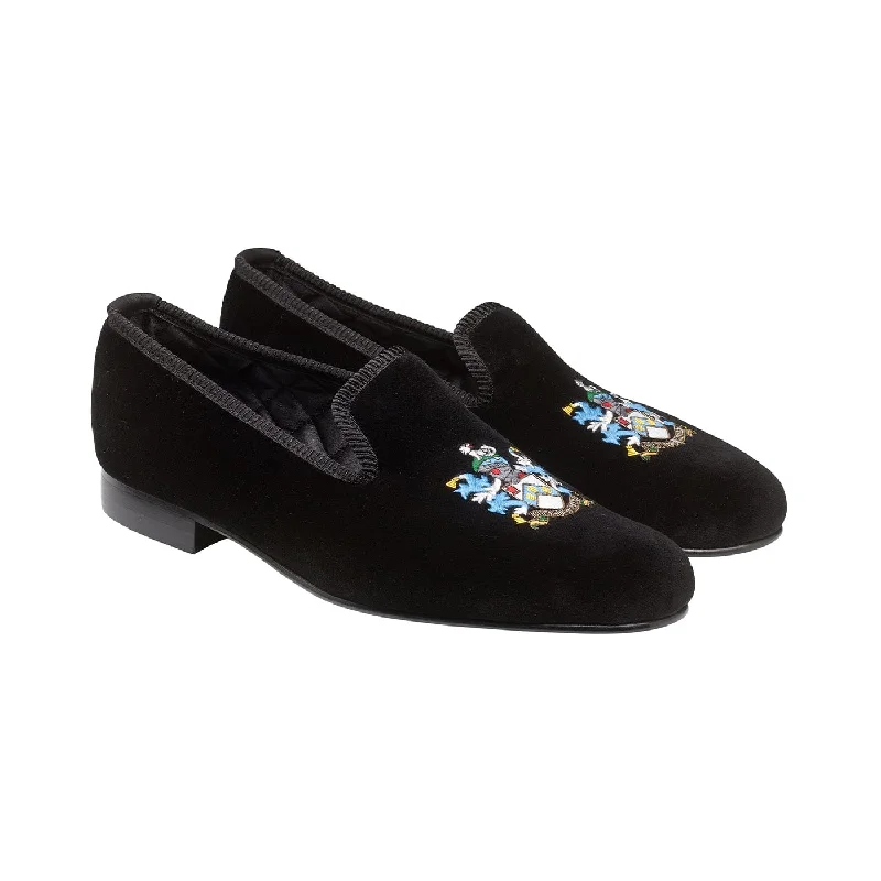 Men's slippers with a padded footbed for all - day comfortBond Coat of Arms Black Velvet