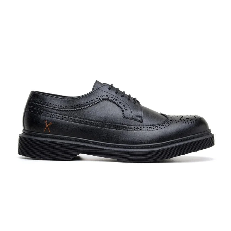 Brogue - perforated men's Oxfords for a traditional look'Brogue UK' vegan lace-up shoe by King55 - black