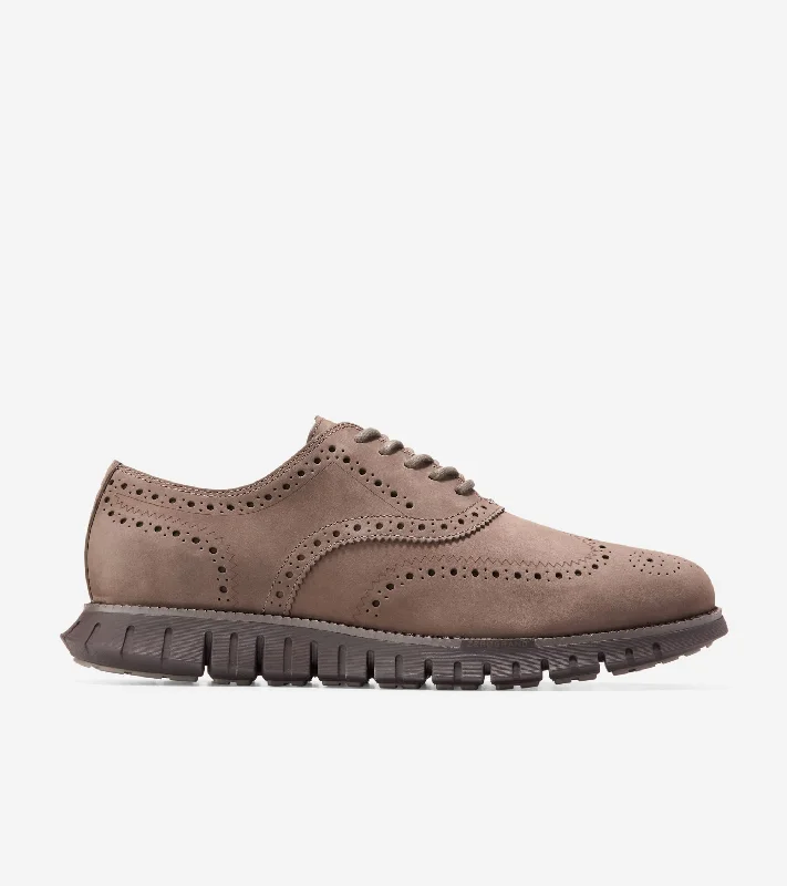 Men's Oxford shoes with a wingtip design and leather soleMen's ZERØGRAND Remastered Wingtip Oxford