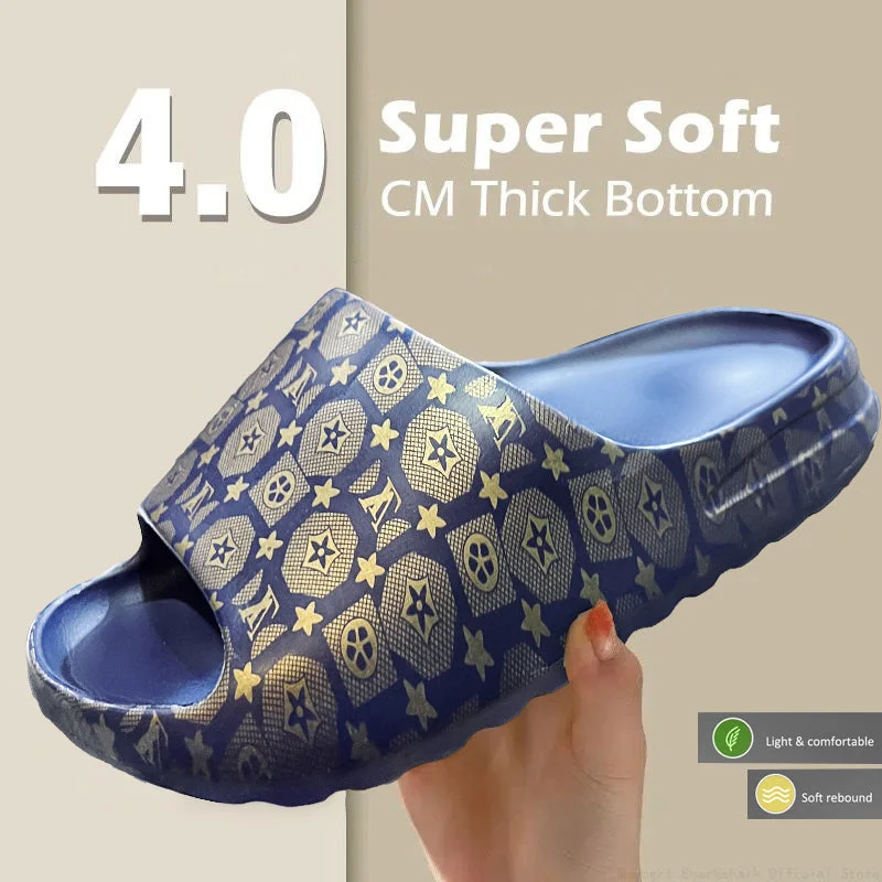 Men's slippers with a shock - absorbing midsoleFlower print slipper